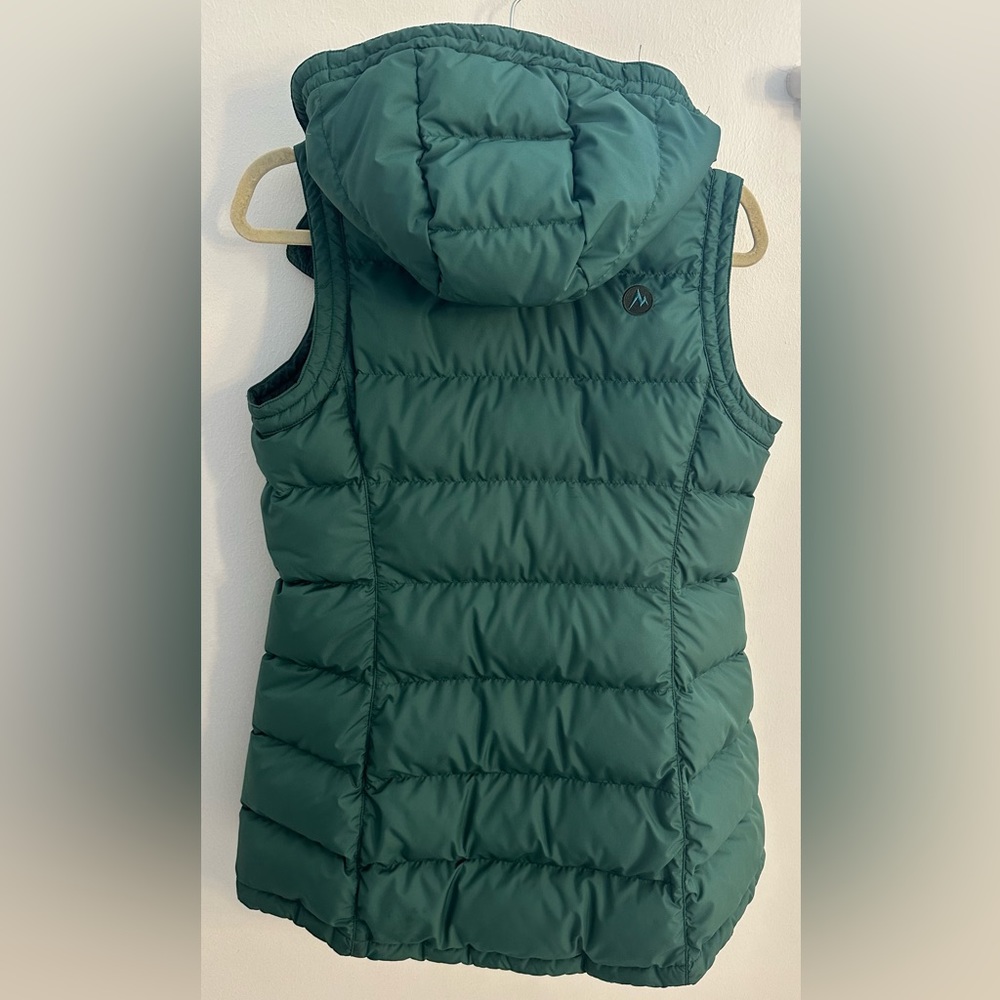Marmot Forest Green Puffer Vest with Hood - Picture 8 of 10